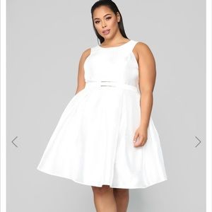 Sandra D Fit N Flare Dress White 3X FashionNova